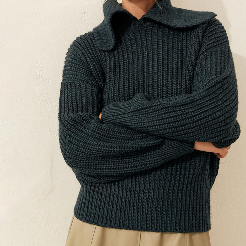 H&M Collared Rib Knit Sweater - Picture 5 of 9